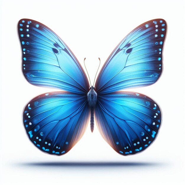 Vibrant Vectorization Captivating Blue Morpho Butterfly in Digital Art