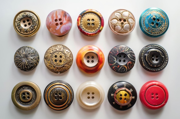 Photo vibrant vintage buttons display