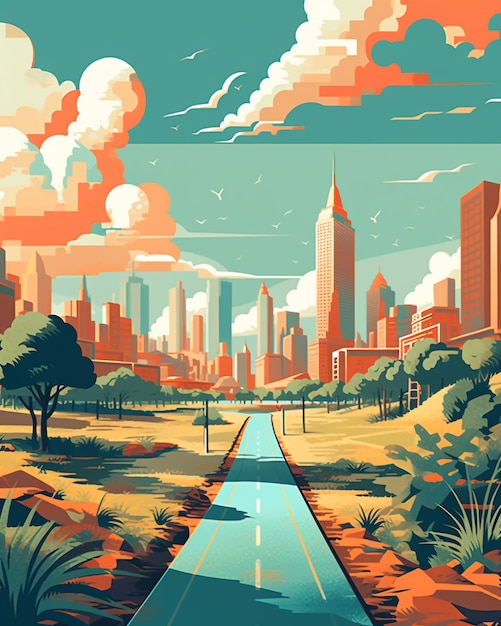 Vibrant Vistas A Delightful Collection of Flat Illustrations