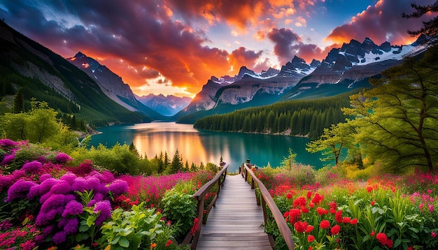 Photo vibrant vistas wallpaper