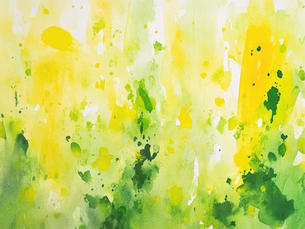 Photo vibrant watercolor abstract with yellow and green hues