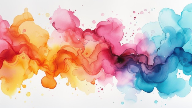 Vibrant watercolor artwork against a white background conveying art and creativity