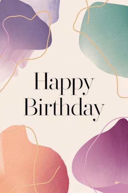 Vibrant Watercolor Happy Birthday Card