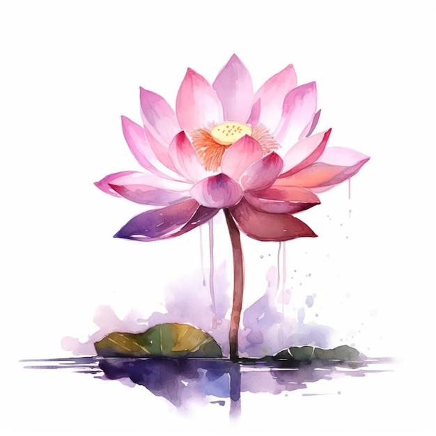 Vibrant watercolor image capturing the essence of a water lily