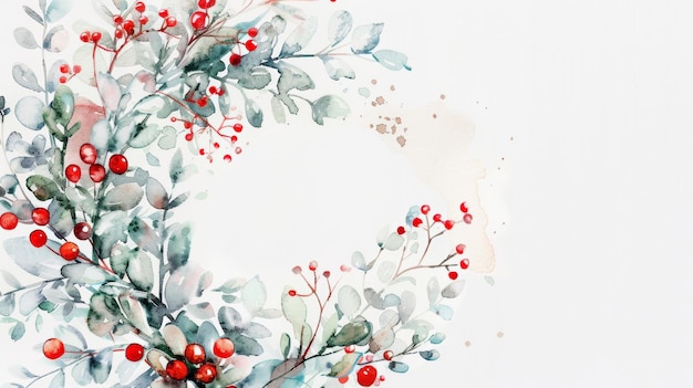 Vibrant Watercolor Wreath for Holiday Decor Inspiration Generative AI