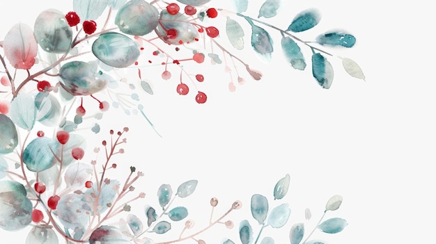 Vibrant Watercolor Wreath for Holiday Decor Inspiration Generative AI