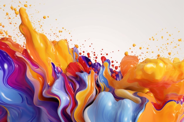 Vibrant Waves of Color Abstract Splash Illustration Generative AI