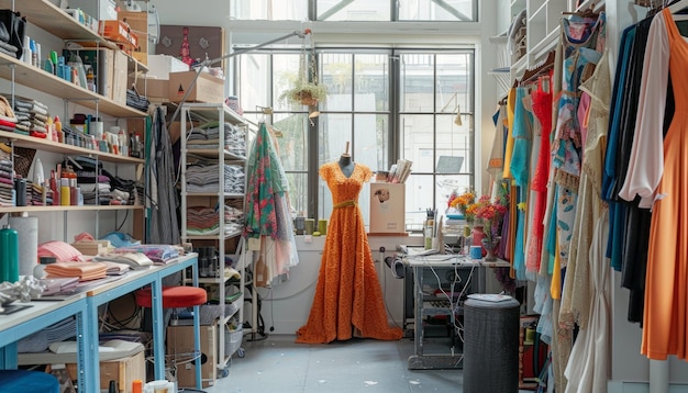 Vibrant women39s fashion dress design studio exudes creative