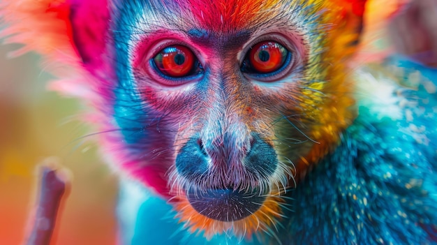 Vibrant world of wildlife animal portrait monkey funny animal background