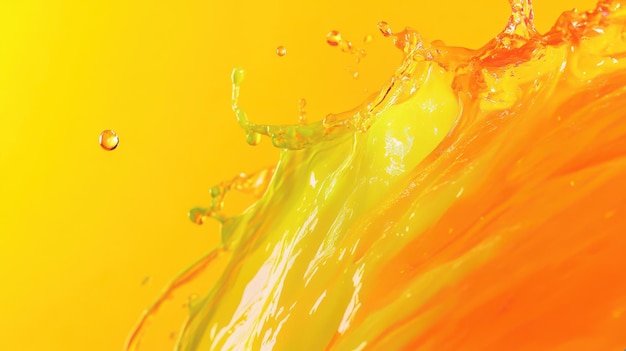 Photo vibrant yellow orange liquid splash creative marketing branding