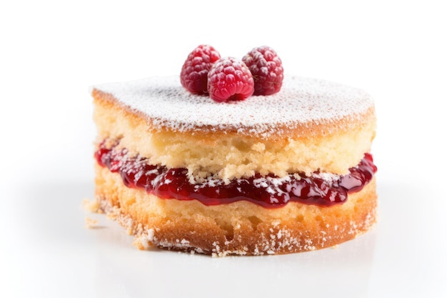 Victoria Sponge Cake isolated on white background Traditional London dessert Ai generative