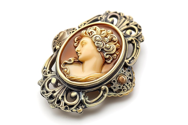 Photo victorian cameo isolated in transparent background