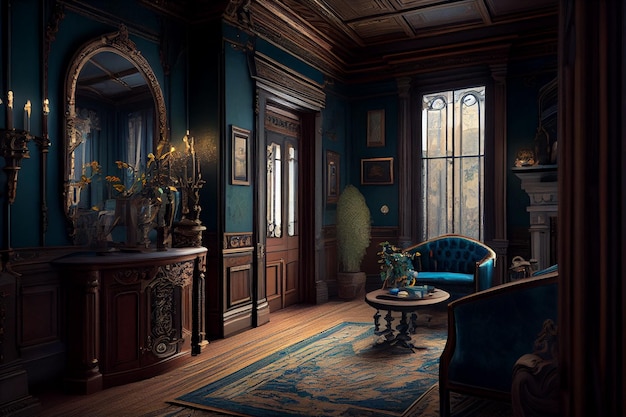 Victorian Interior Design Hyperrealistic Trending