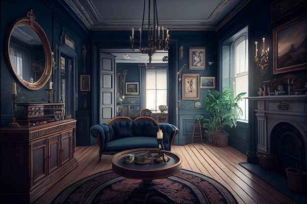 Victorian Interior Design Hyperrealistic Trending