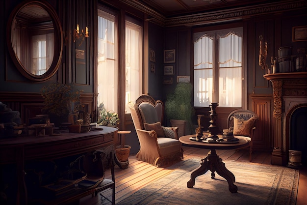 Victorian Interior Design Hyperrealistic Trending