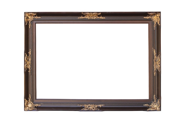 Victorian old frame. Classical Picture Photo Frame on isolated white background with clipping path.