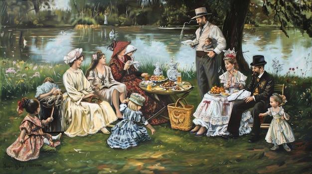 Victorian picnic by the lake Memorial Day