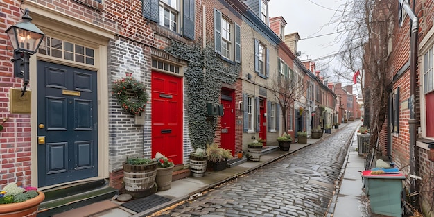 Victorian Row House Street