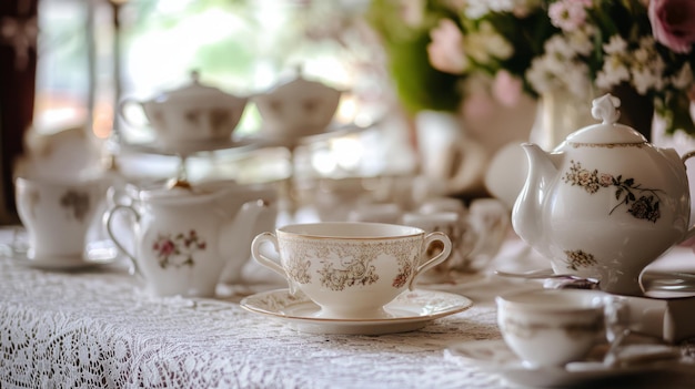 Photo victorian tea party with a modern twist lace china chic