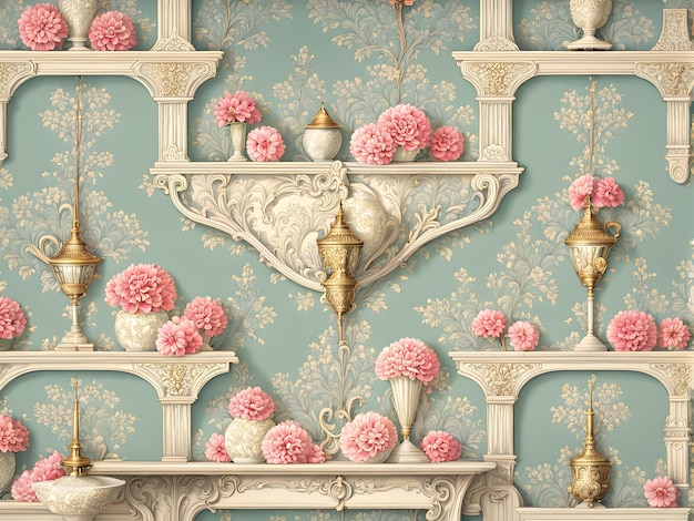 Victorian vintage flower pattern wallpaper