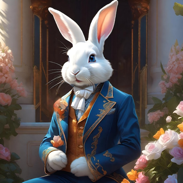 Victorian white rabbit