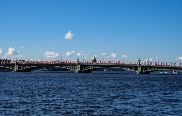 Victory Day May 9 the flight of aircraft over the Neva Saint Petersburg