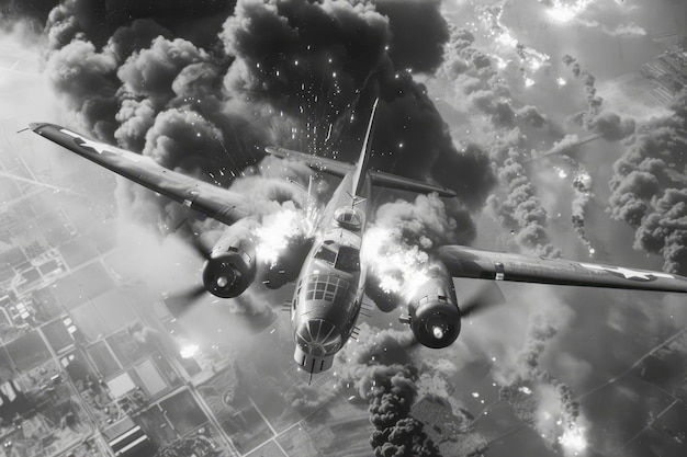 Photo victory in the skies b25 bomber strikes with precision in explosive wwii mission