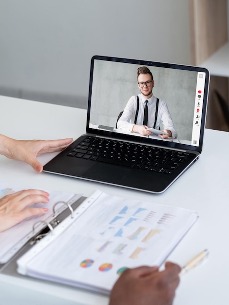 Video conference business people working online