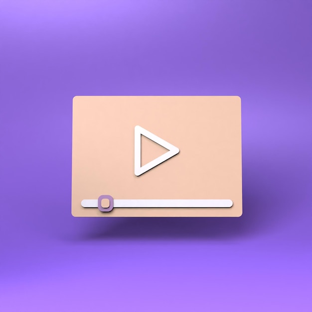 Video icon 3d render illustration