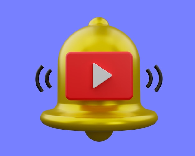 video notification icon, digital concept, 3d render