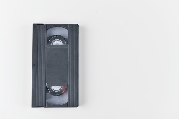 Videotape. Old classic videotape on white background. Retro