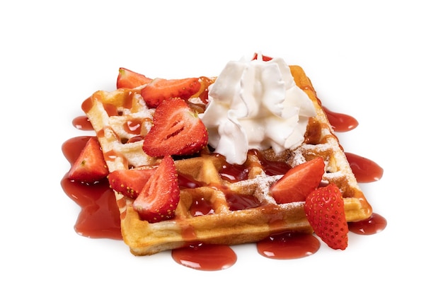 Viennese waffles with strawberry