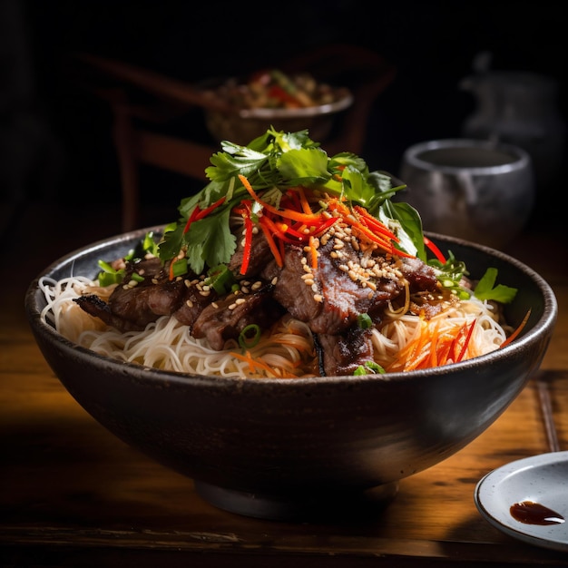 Vietnamese cold rice vermicelli noodle dish