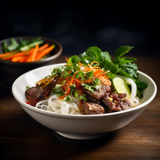 Vietnamese cold rice vermicelli noodle dish