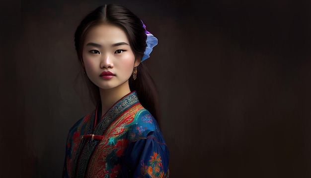 Vietnamese girl model illustration