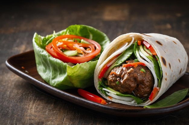 Vietnamese meatball wraps is vietnam food