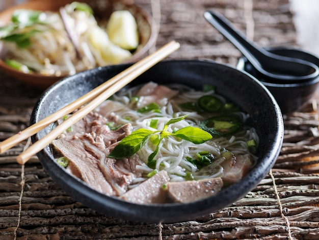 Vietnamese pho with marble brisket