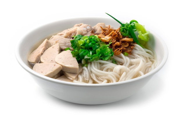 Vietnamese Rice Noodles Soup with Pork Spare Ribs and Vietnamese Sausage