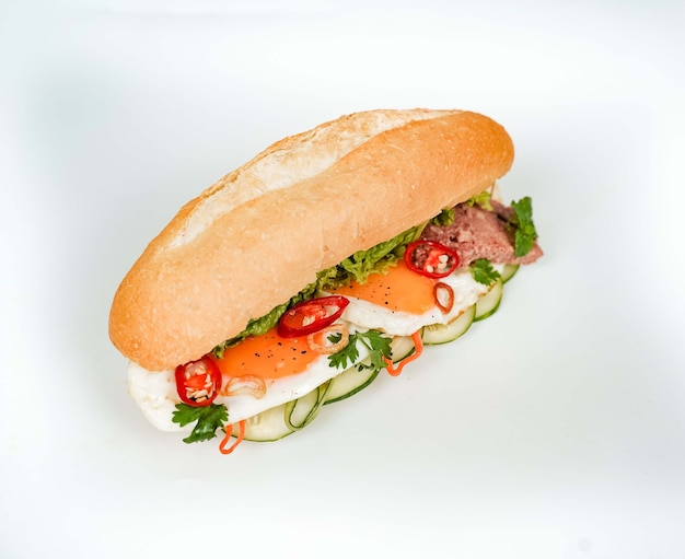 Vietnamese Sandwich popular street food from bread stuffed