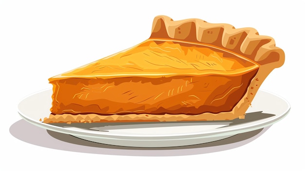 Photo a view of 32bit pumpkin pie in a vector cartoon style isolated white background