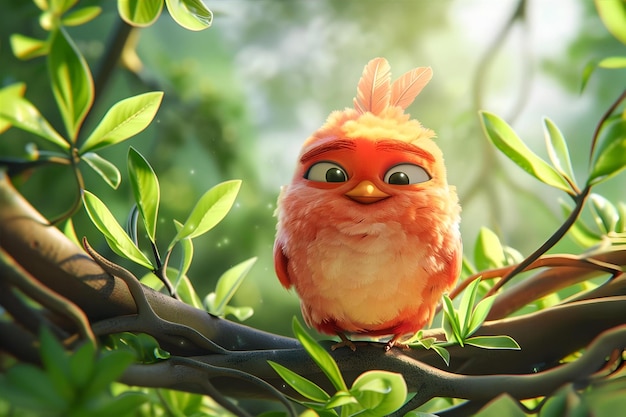 View Of 3D Animated Cartoon Bird