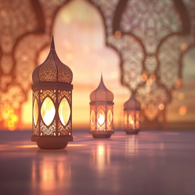 View of 3d islamic lantern