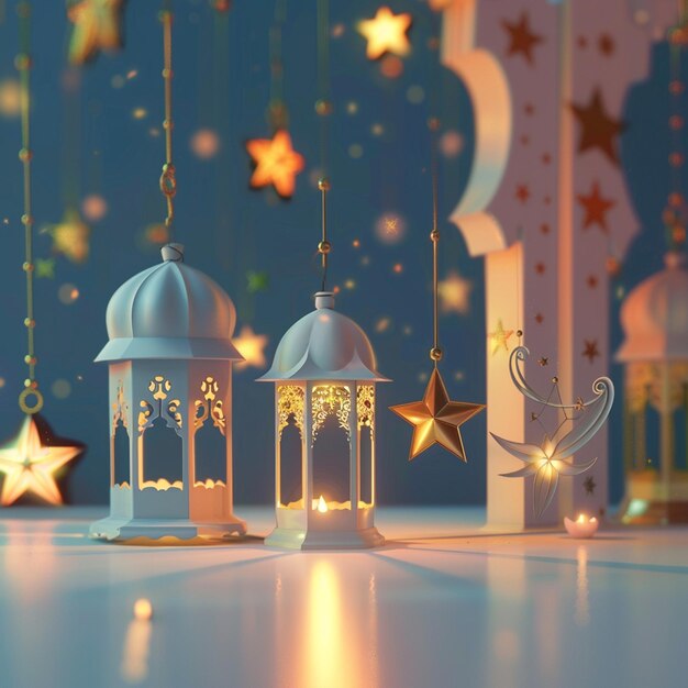 View of 3d islamic lantern