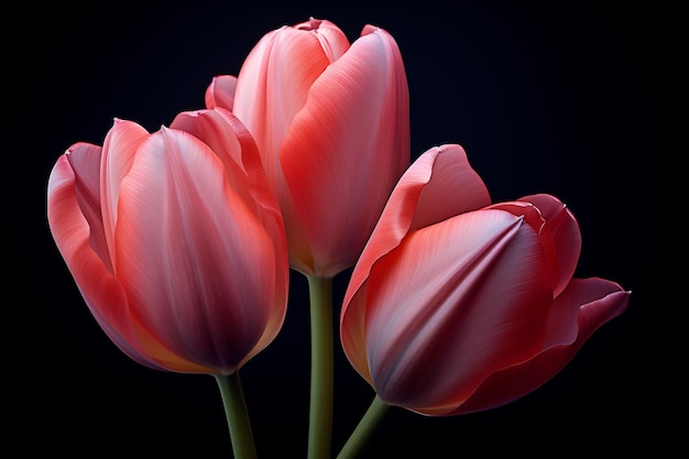 View of 3d tulip flower