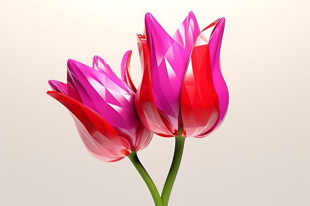 View of 3d tulip flower