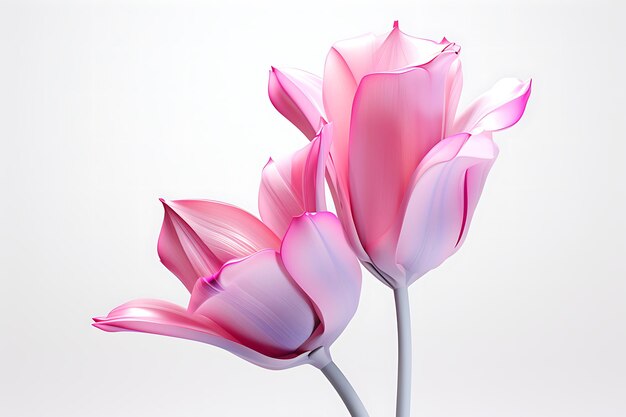 View of 3d tulip flower