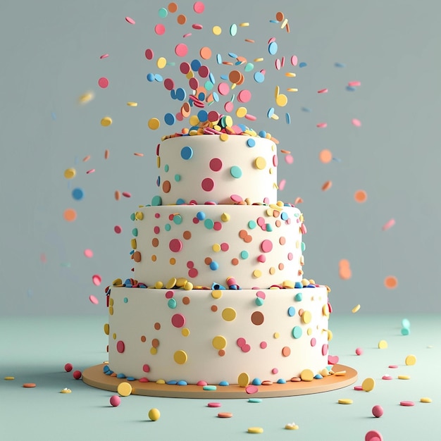 View of 3d wedding cake with decorations and ornaments