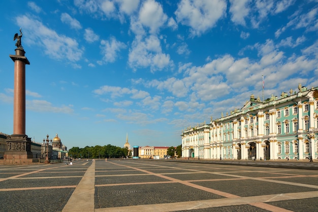 View to the Admiralty St Isaacs Cathedral and the Alexander Column in Petersburg