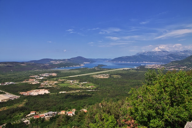 The view on airport in Montenegro, the Adriatic Coast