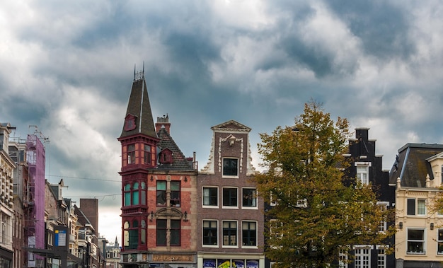 View of Amsterdam on a cloudy day